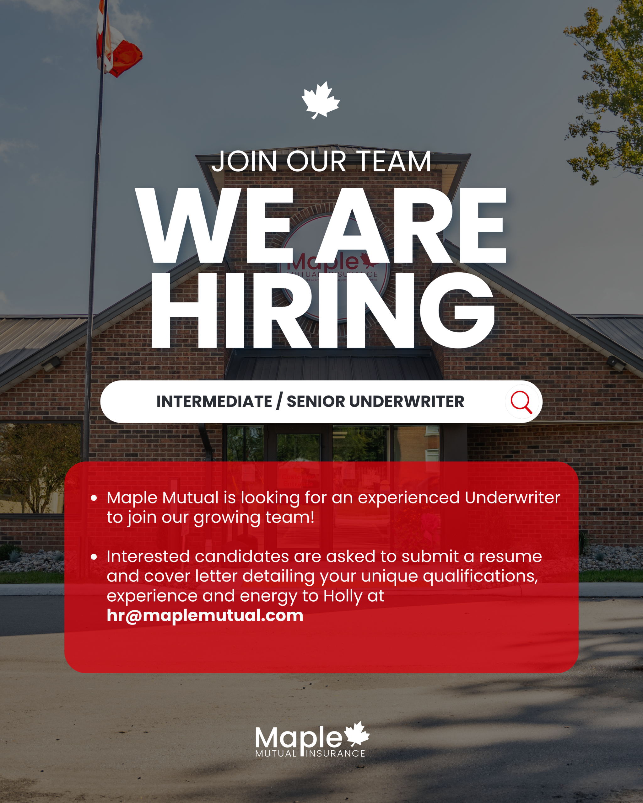 Featured image for “Now Hiring: Intermediate / Senior Underwriter”